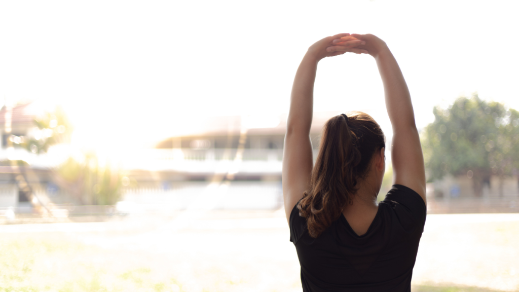 Girl and exercises