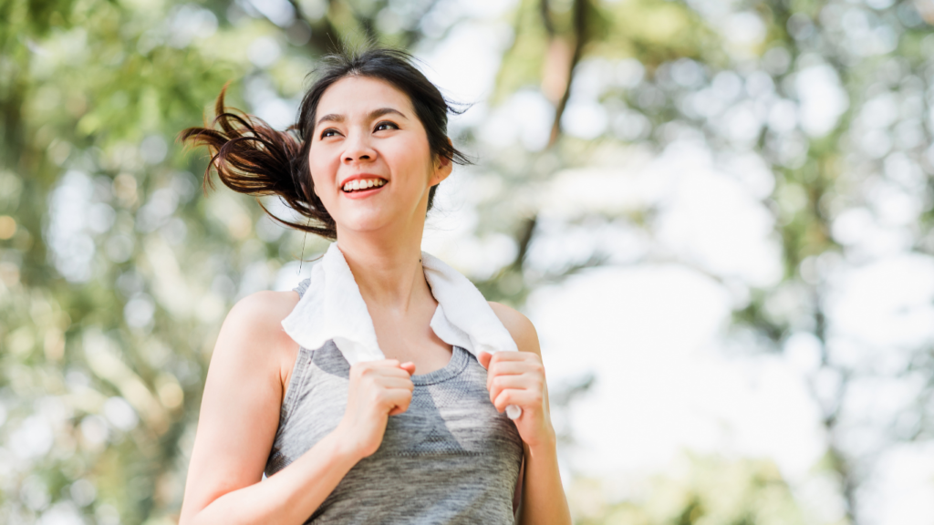 Girl and jogging