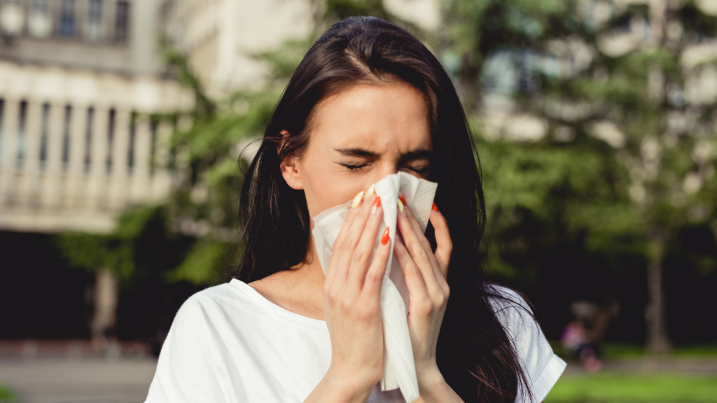 Girl with allergies